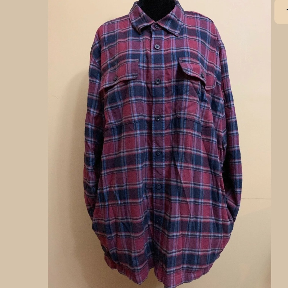 Men’s LL Bean Long Sleeve Fleece-Lined Shirt  XXL